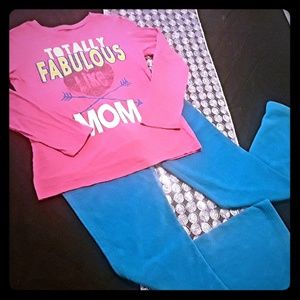 CP top fabulous like mom PS AERO fleece pants EUC